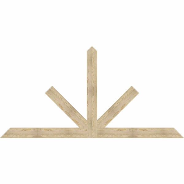 Ekena Millwork Saratoga Rough Sawn Timber Gable Bracket, Douglas Fir, 108"W x 54"H x 2"D x 6"F, 12/12 Pitch GBW108X54X0206SAR00RDF - main